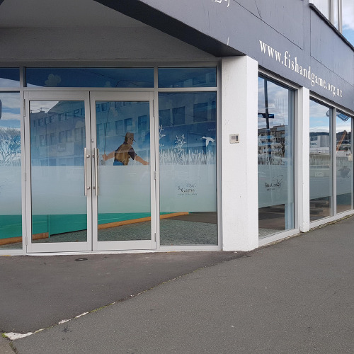 Window graphic for Fish & Game New Zealand by ProSigns